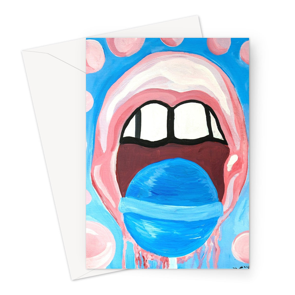 Pop Bubble Gum Greeting Card