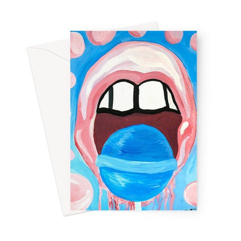 Pop Bubble Gum Greeting Card
