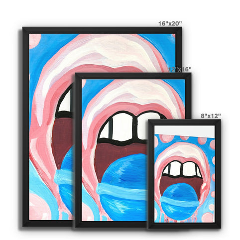 Pop Bubble Gum Framed Canvas