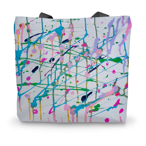 Rainbow Rain Canvas Tote Bag