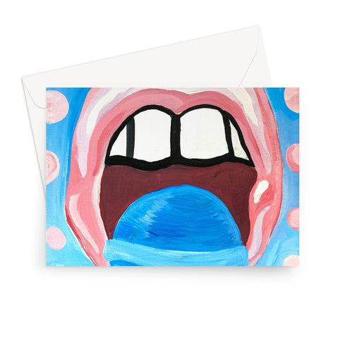 Pop Bubble Gum Greeting Card