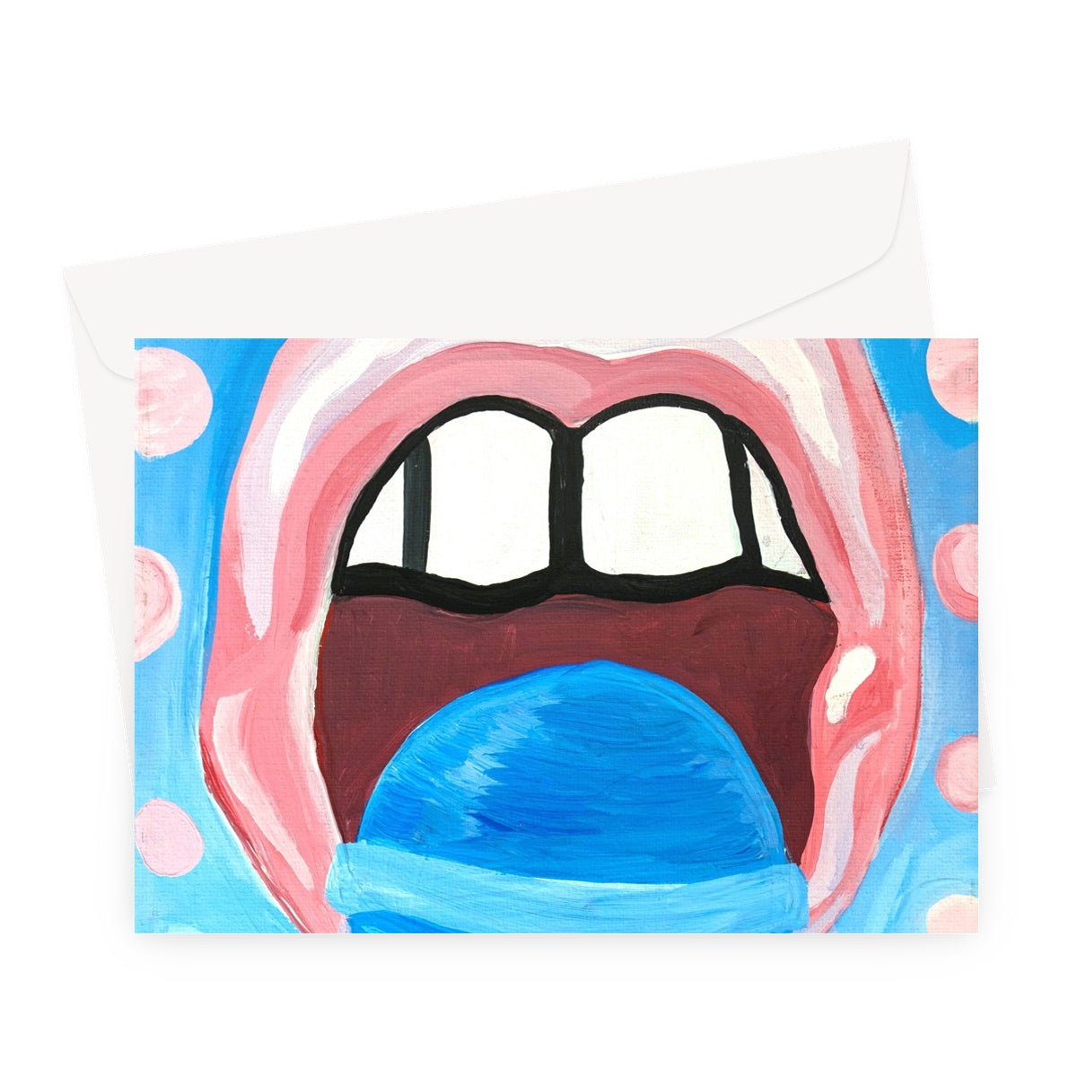 Pop Bubble Gum Greeting Card